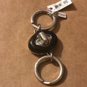 Coach Keychain black/ silver - easy Valet ( separates into 2 pieces) NWT